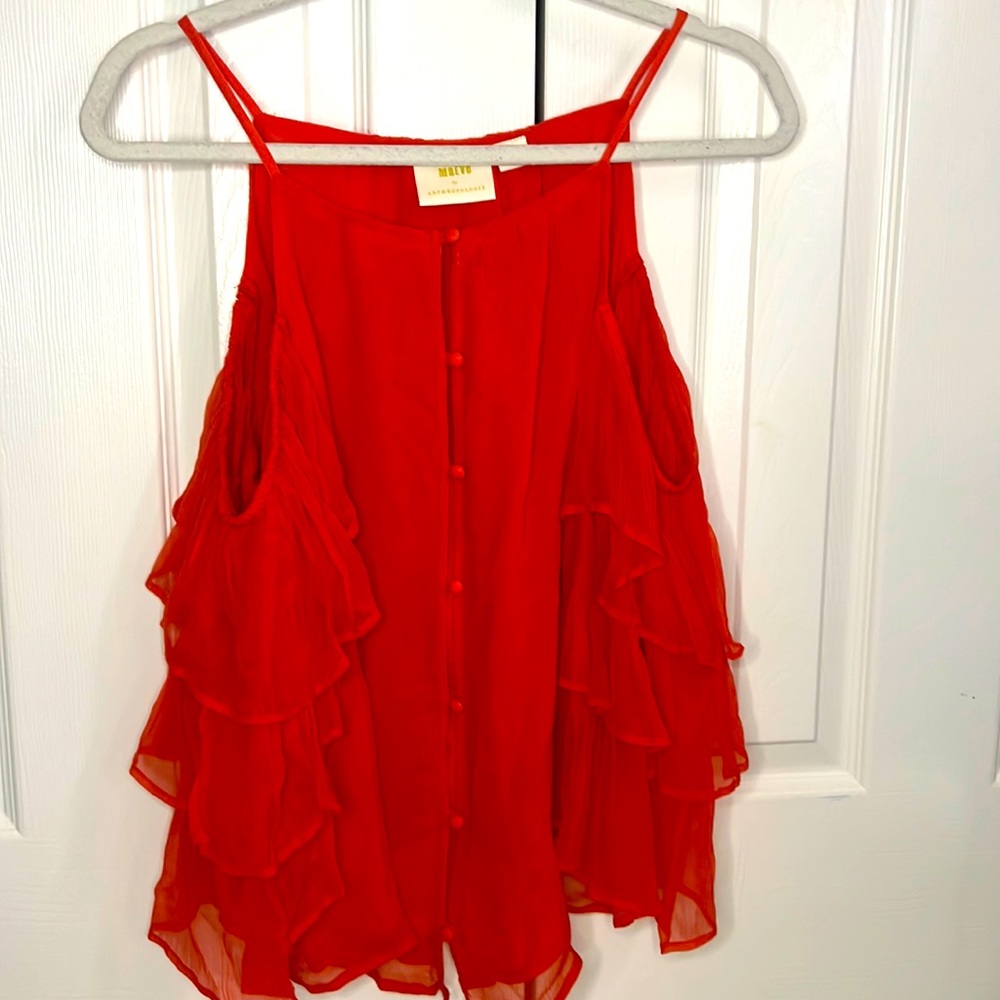 X-large red orangey off the shoulder blouse in really good condition.